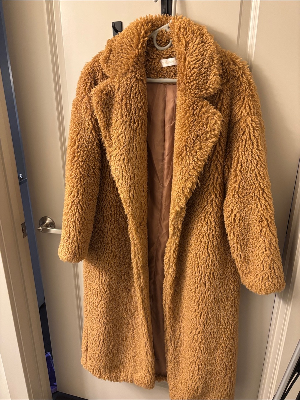 Teddy Faux-Shearling Coat - Camel